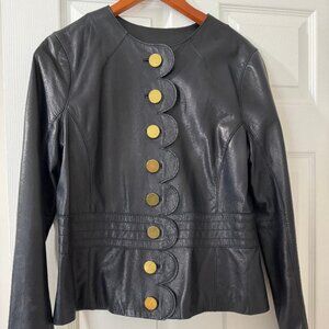 Womens Tony Burch Black Leather Jacket - Gently Used - Size 12